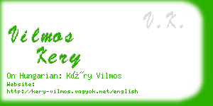 vilmos kery business card